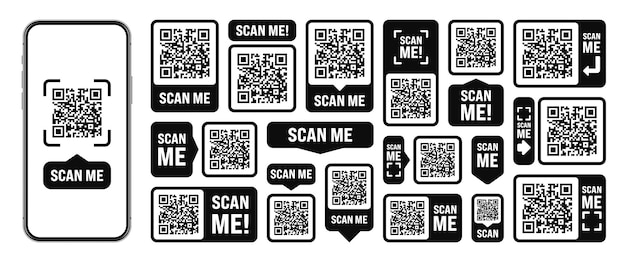 Escáneme la etiqueta de código QR para el pago en línea, ofertas especiales para la venta, etiquetas de descuento para compras o