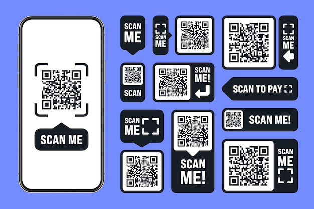 Escáneme la etiqueta de código QR para el pago en línea, ofertas especiales, ventas, etiquetas de descuento de compras o