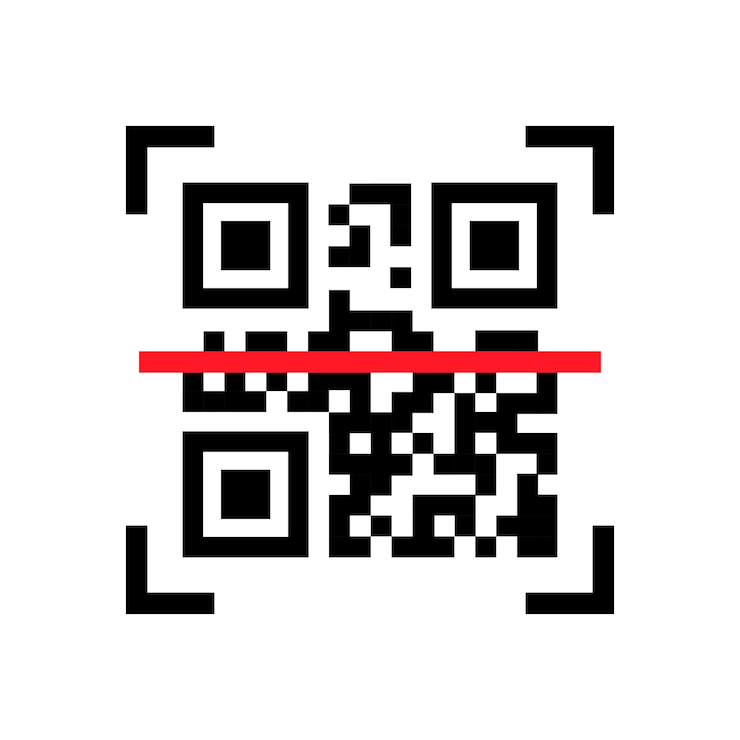 Vector escaneo de códigos qr. escanéame. leer código de barras, movilidad, aplicación de generación, codificación. reconocimiento de iconos o lectura de código qr en estilo plano.
