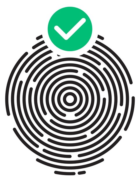 Escaneo de huellas dactilares autorización segura icono de protección de datos