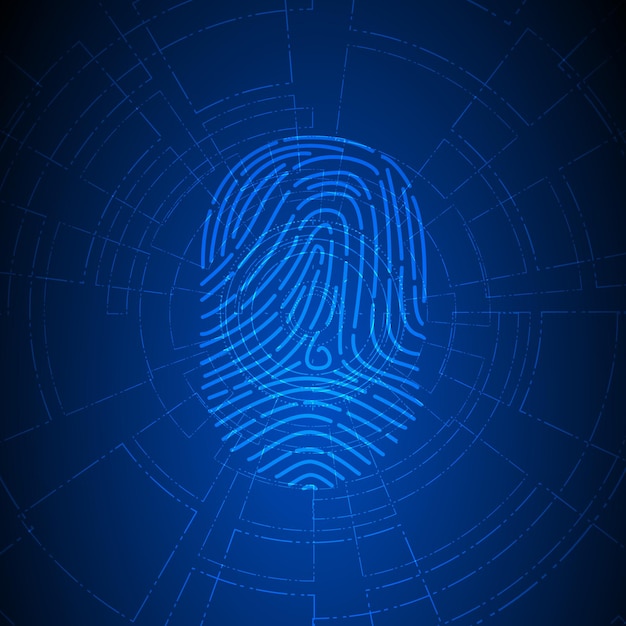Escaneo de huellas digitales Seguridad cibernética y control de contraseñas a través de huellas dactilares Acceso con biometría i