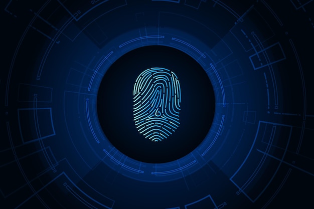 escaneo de huellas digitales Seguridad cibernética y control de contraseñas a través de huellas dactilares acceso con biometría
