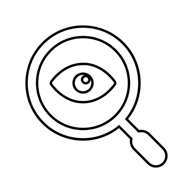 Escaneo de la retina icono de contorno de la vista del ojo Vector de arte de línea