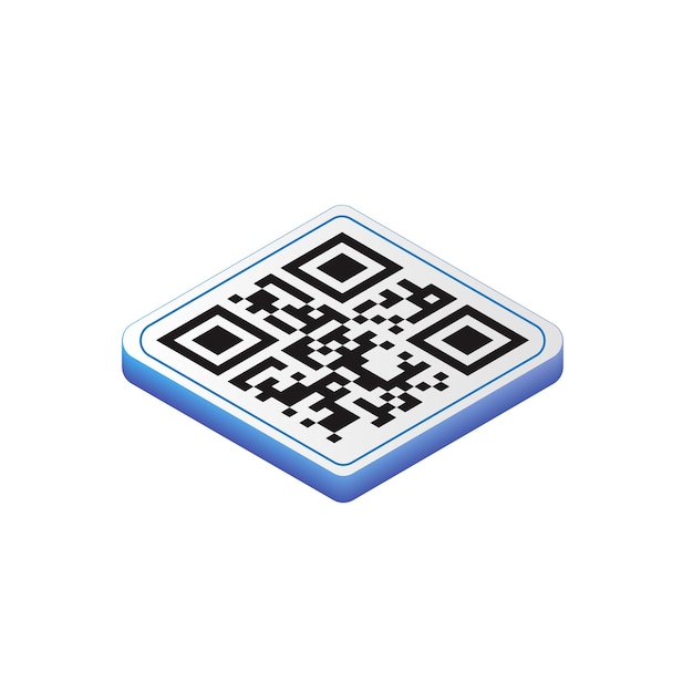 Escaneo vectorial código QR verificación de código QR página de aterrizaje iconos 3D concepto aislado diseño web