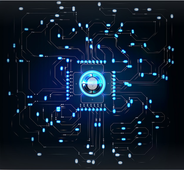 Escáneres de verificación. escaneo de dedos en estilo futurista. identificación biométrica con futurista