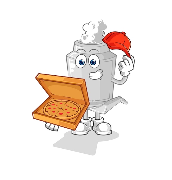 Escape pizza repartidor vector personaje de dibujos animados