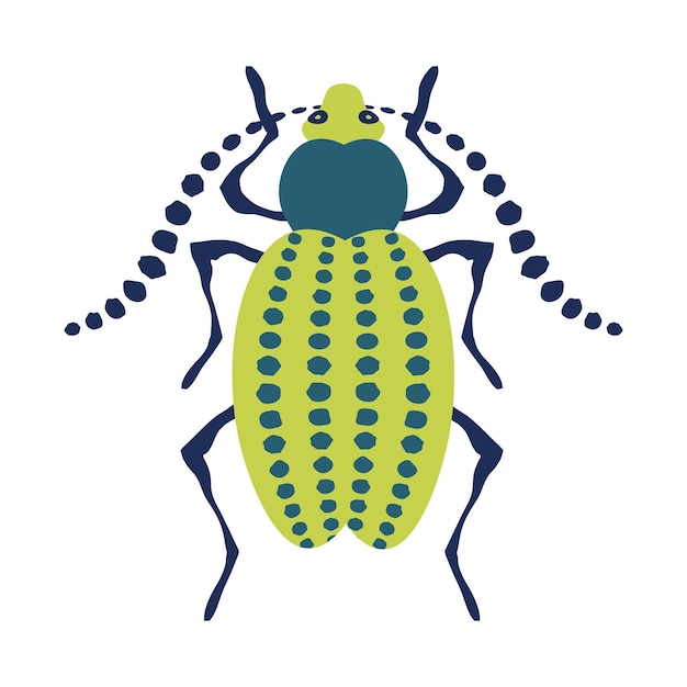 Vector un escarabajo en una capa aislada