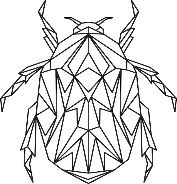 Escarabajo geométrico abstracto para cortar en un plotter