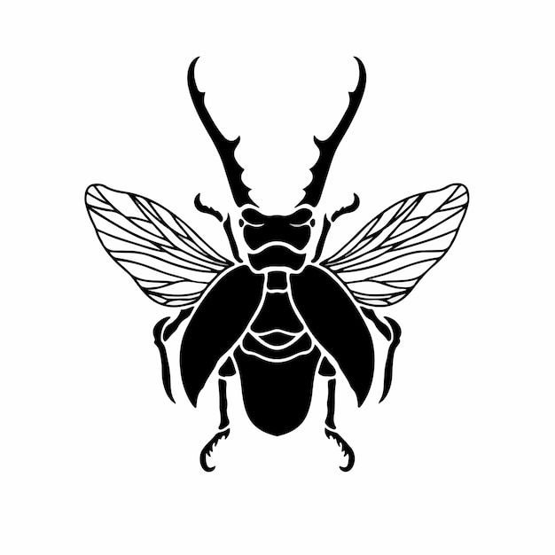 Escarabajo logotipo símbolo plantilla diseño tatuaje ilustración vector