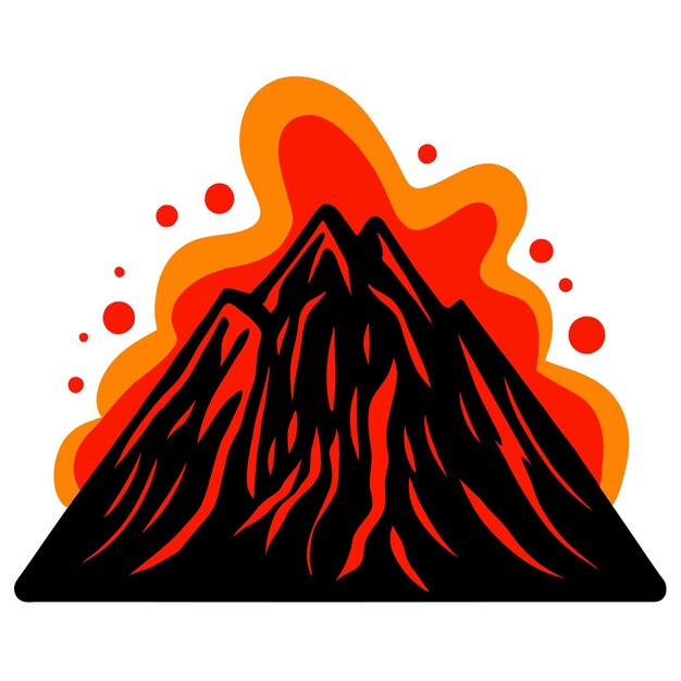 Vector escena al aire libre de una erupción volcánica