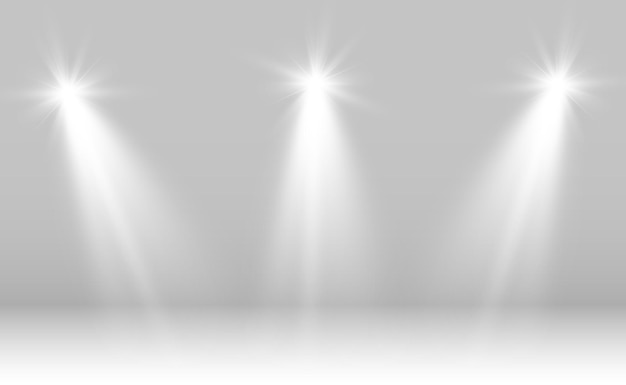 Escena blanca con focos ilustración vectorial