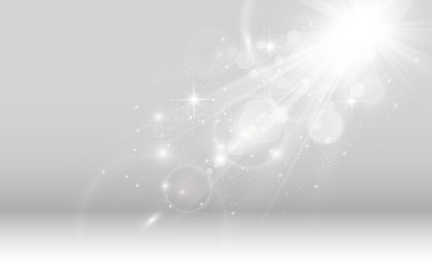 Escena blanca con focos. Ilustración vectorial