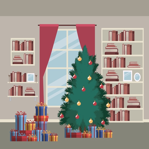 Escena de casa de Navidad