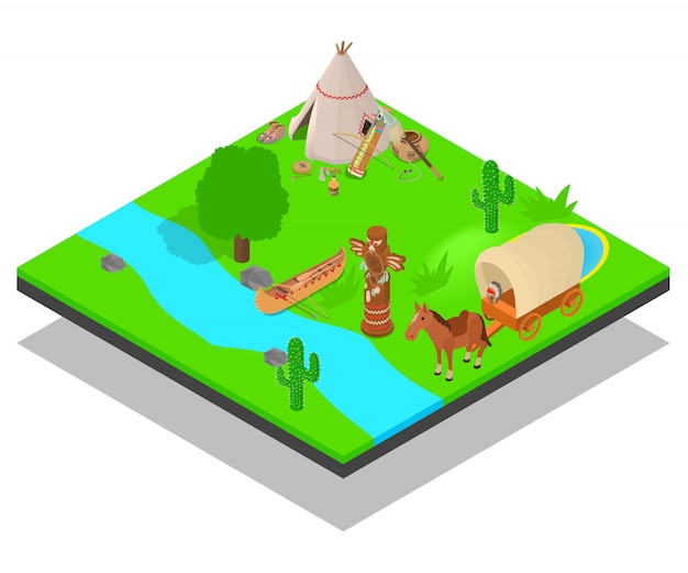 Escena del concepto de habitante nativo