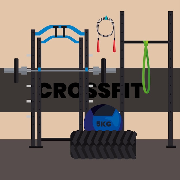 Vector escena deportiva crossfit