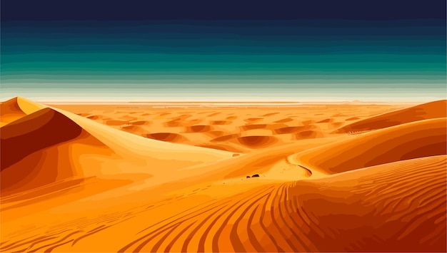 Vector una escena del desierto con un auto en la distancia.