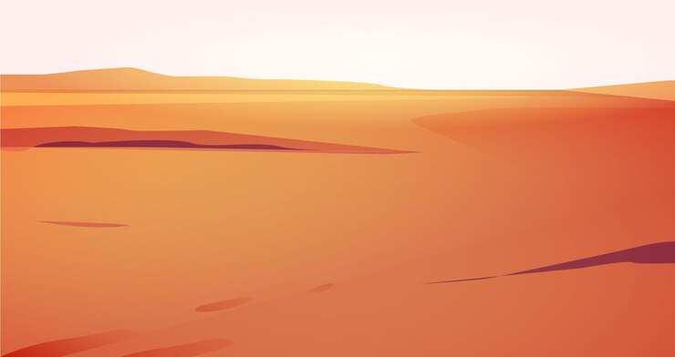Vector una escena del desierto con un hombre y una mujer parados en el desierto.