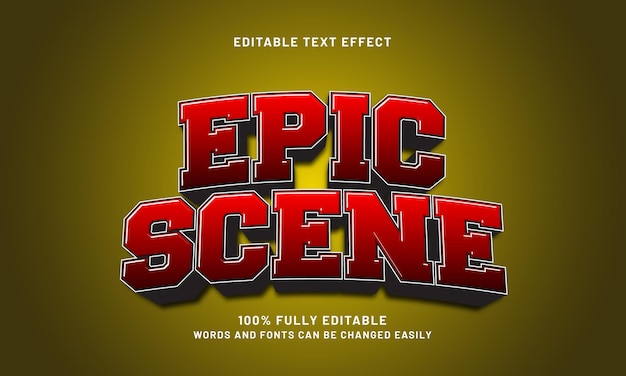 escena épica efecto de texto editable con una película y tema de película