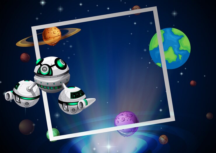 Vector una escena de espacio de cuadros