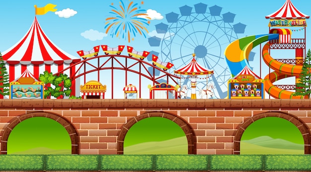 Una escena de feria | Vector Premium