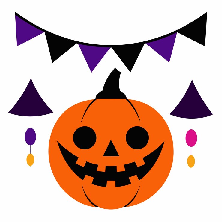 Escena festiva de Halloween con una linterna negra y púrpura