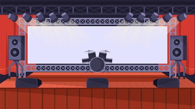 Escena de fondo animada del escenario del concierto