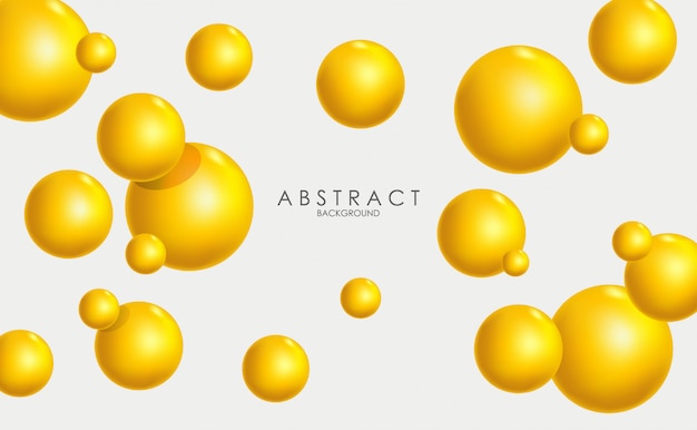 Escena de forma geométrica realista, fondo amarillo, forma mínima aislada, resumen, ilustración de esfera