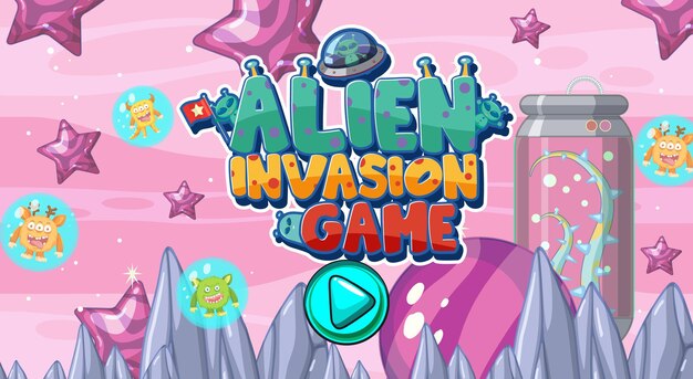 Una escena de galaxia de plantilla de juego