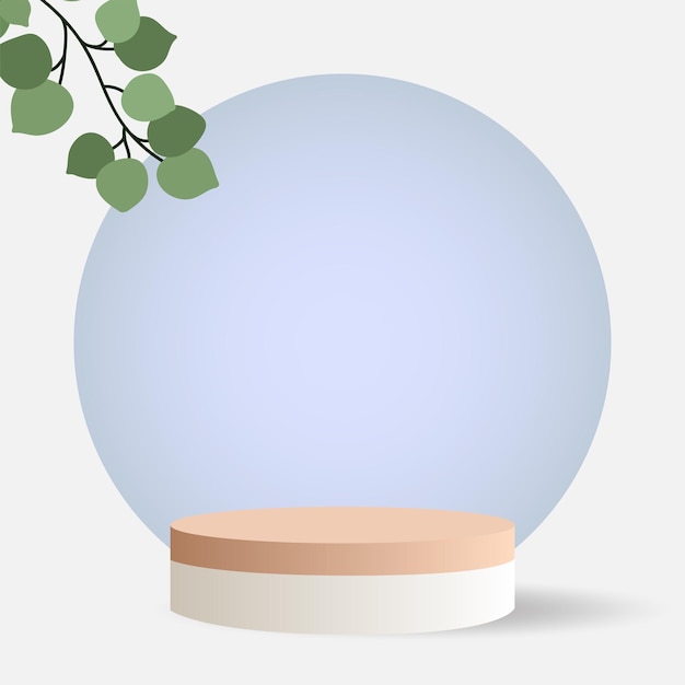 Escena minimalista redonda abstracta con formas geométricas