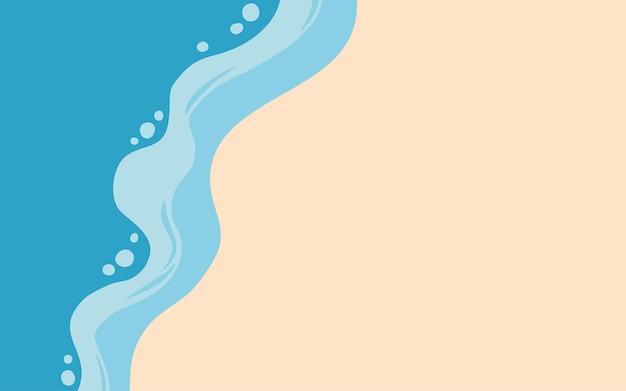 Escena de playa y océano con olas y arena minimalistas