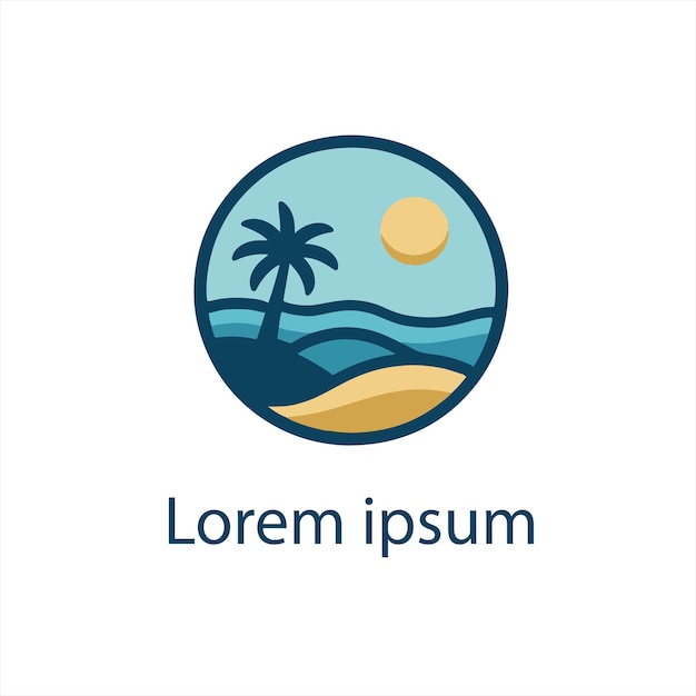 una escena de playa con una palmera y la palabra lx en el fondo blanco