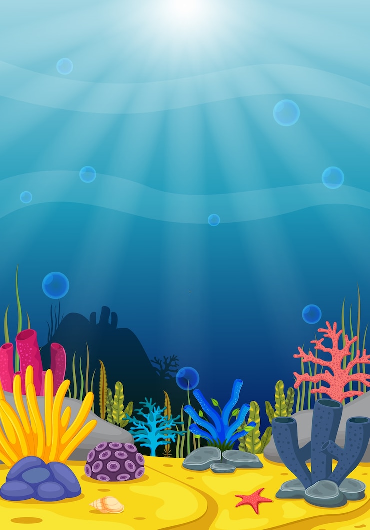 escena submarina con arrecife de coral tropical