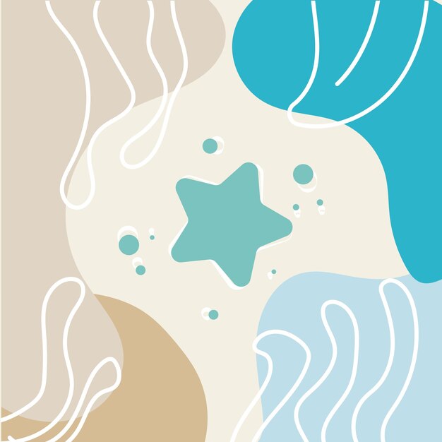 Escena submarina con vector de forma de estrella