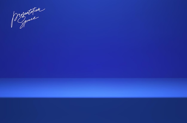 Escenario de podio de maqueta azul para presentación del producto