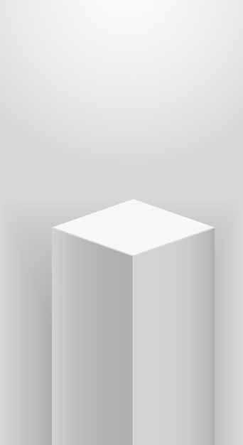 Escenario de podio de museo Galería soporte de producto en blanco geométrico Columna de maqueta cuadrada plataforma vacía con luz