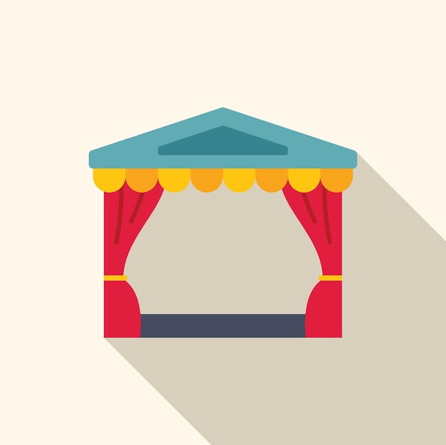 El escenario del teatro callejero con cortinas rojas está esperando a los actores
