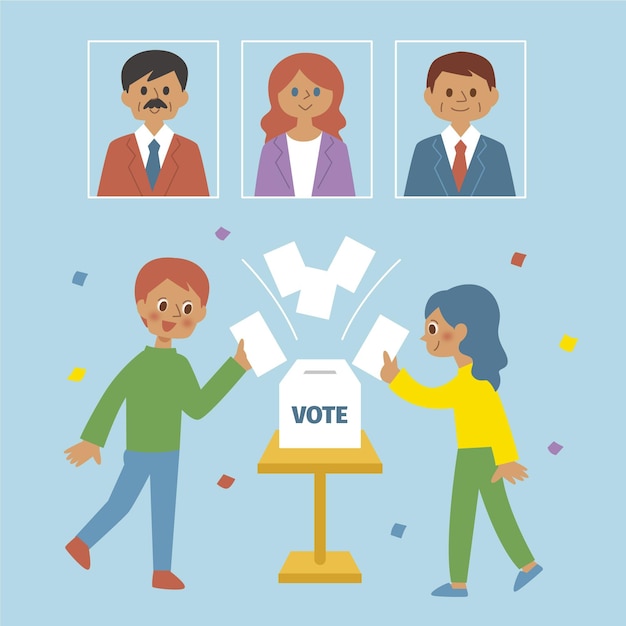 Vector escenas de campaña electoral ilustradas