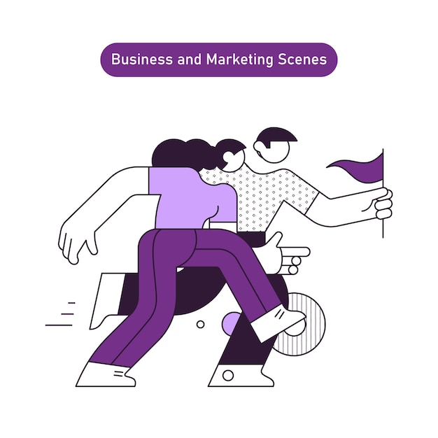 Escenas de negocios y comercialización con personas