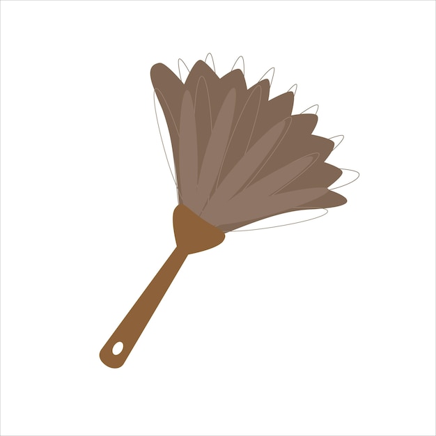 Escoba para barrer el servicio de plumas de polvo aislado sobre fondo blanco.