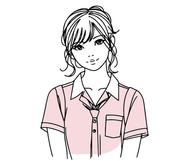 Escolar en camisa dibujo lineal