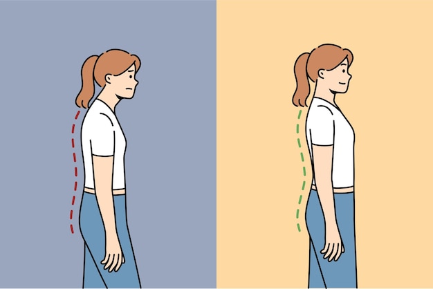 Escoliosis u osteocondrosis en mujeres debido a problemas con la postura y dolor de columna vertebral