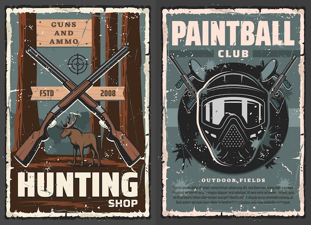 Escopetas deportivas de caza pistolas de paintball y máscara