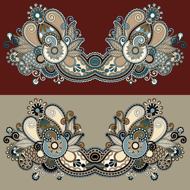 Escote adornado floral paisley bordado diseño de moda