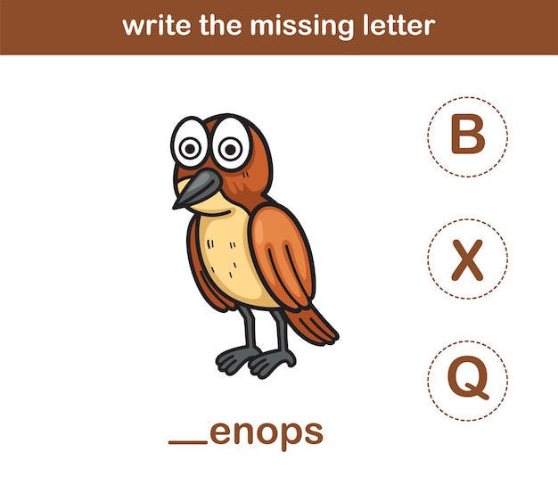 escriba la letra que falta en el vector de ilustración