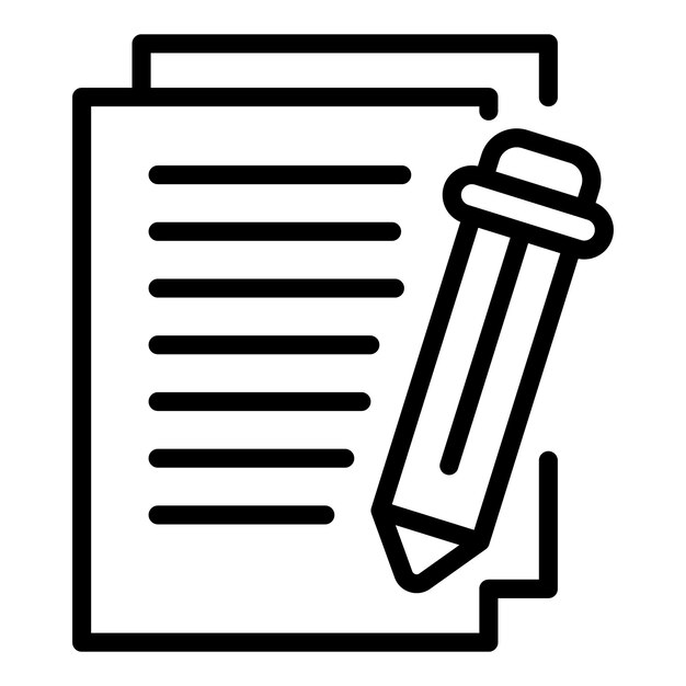 Escribir el contorno del vector del icono de los datos Aprender el éxito del estudio de caso