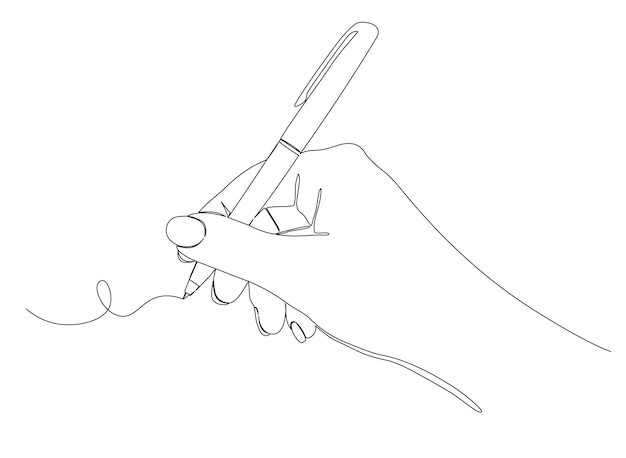Escribir dibujo de línea continua a mano con lápiz arte de línea Ilustración gráfica vectorial de una línea