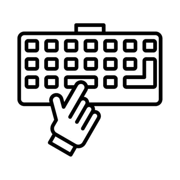 Escribir en el estilo de ilustración vectorial del teclado