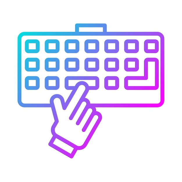 Escribir en el estilo de ilustración vectorial del teclado