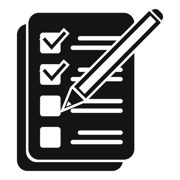 Escribir icono de tarea vector simple Proyecto de trabajo Ver cronómetro