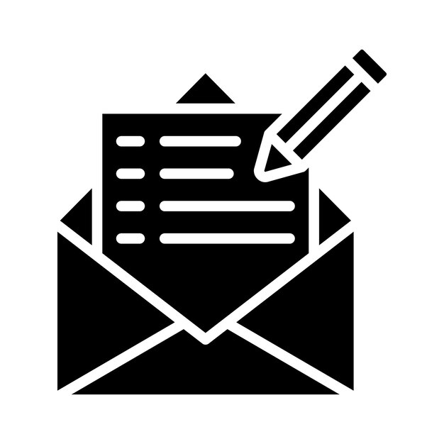 Escribir una ilustración de diseño de íconos vectoriales de correo